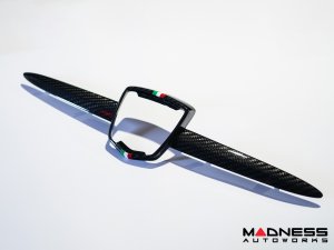 FIAT 500 ABARTH Front Emblem - Carbon Fiber - Italian Racing Stripe